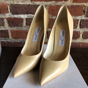 Jimmy Choo Anouk Nude Leather Pumps